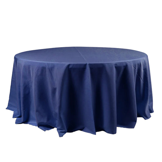 Polyester Table Linen, 120" Round, Navy Blue