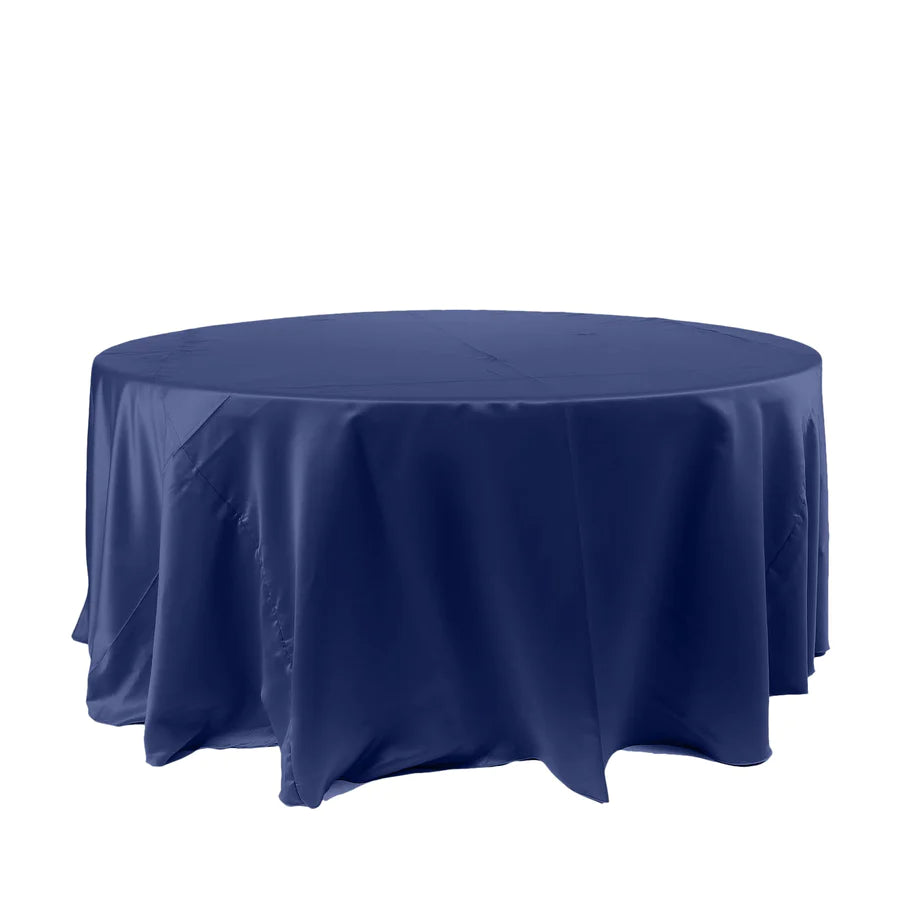 Specialty Table Linen - Satin, Navy Blue