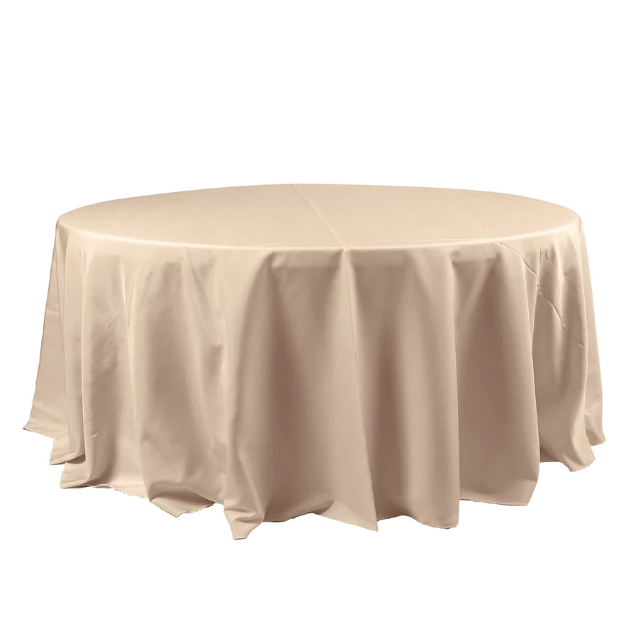 Polyester Table Linen, 120" Round, Nude