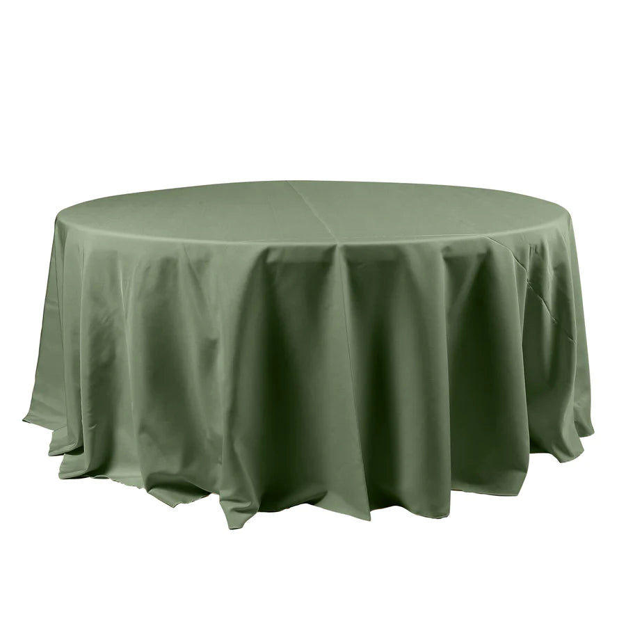 Polyester Table Linen, 120" Round, Olive Green