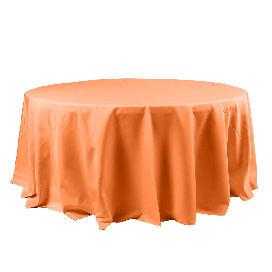 Polyester Table Linen, 120" Round, Orange