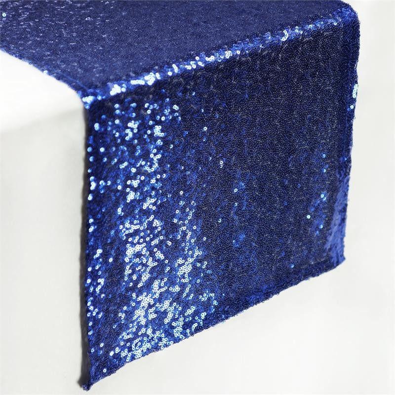 Specialty Table Linen - Premium Sequin, Navy Blue