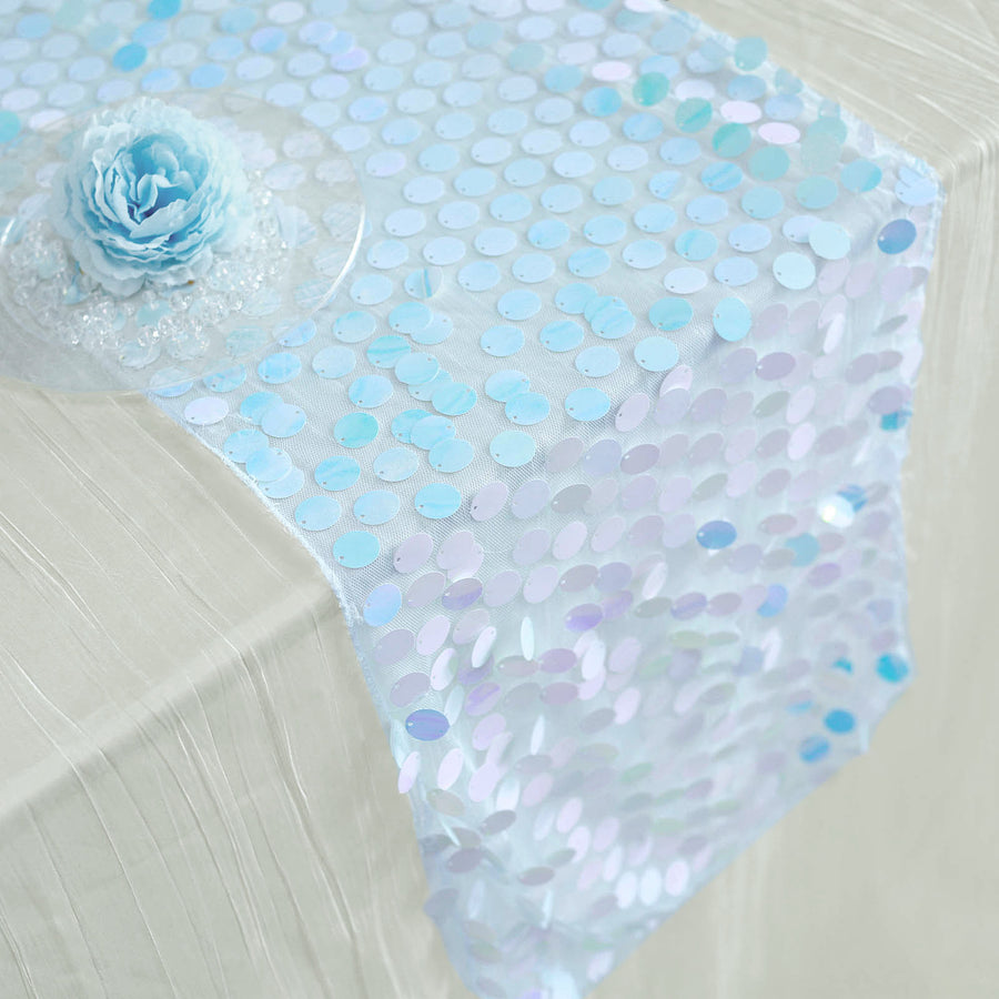 Specialty Table Linen - Payette Sequin, Iridescent Blue