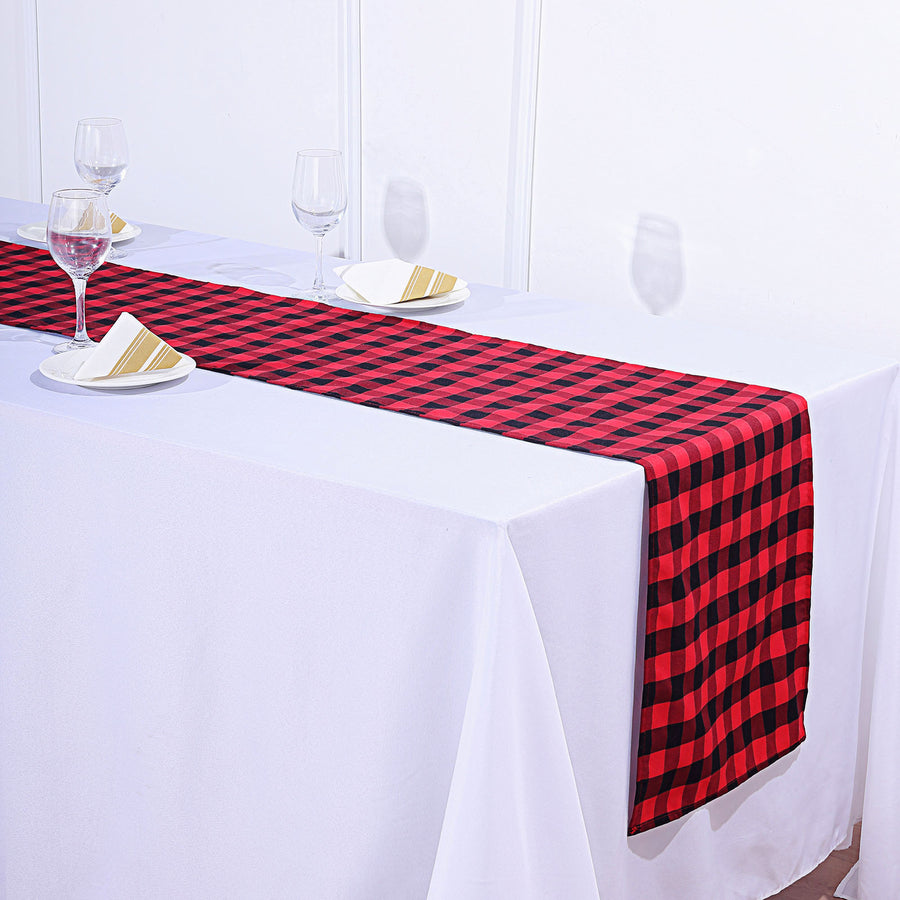 Standard Table Linen - Polyester, Gingham, Red & Black