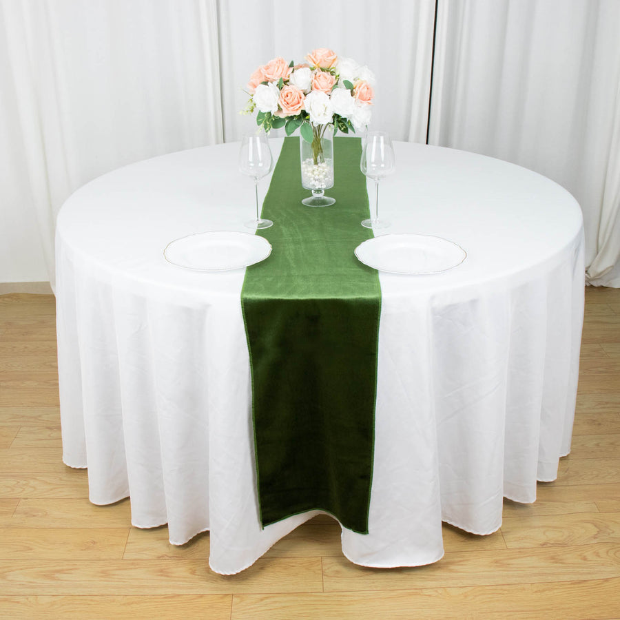 Specialty Table Linen - Velvet, Olive Green