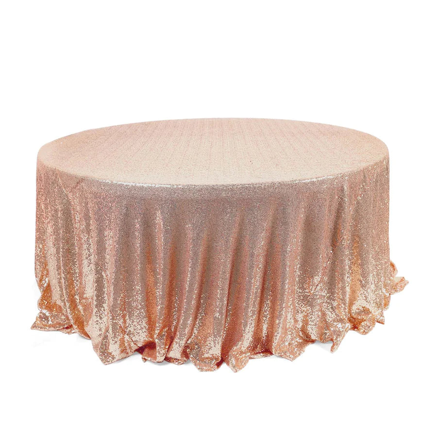 Specialty Table Linen - Premium Sequin, Rose Gold