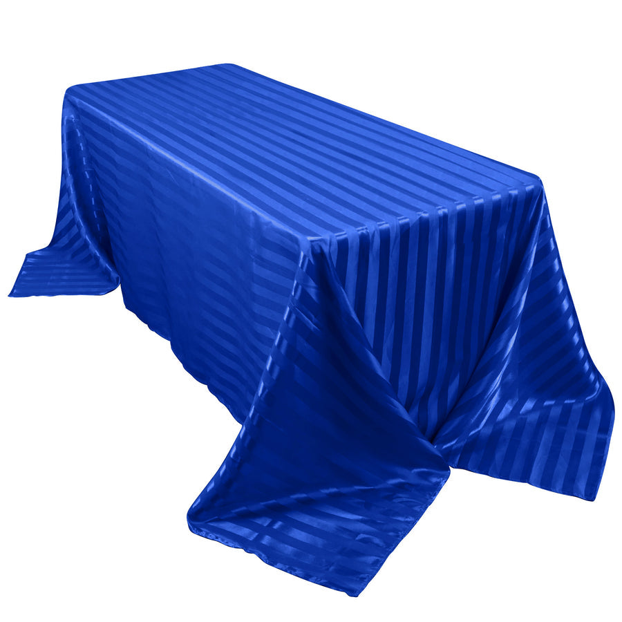 Specialty Table Linen - Satin, Royal Blue Stripe