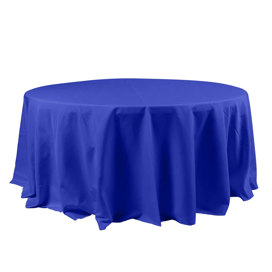 Polyester Table Linen, 120" Round, Royal Blue