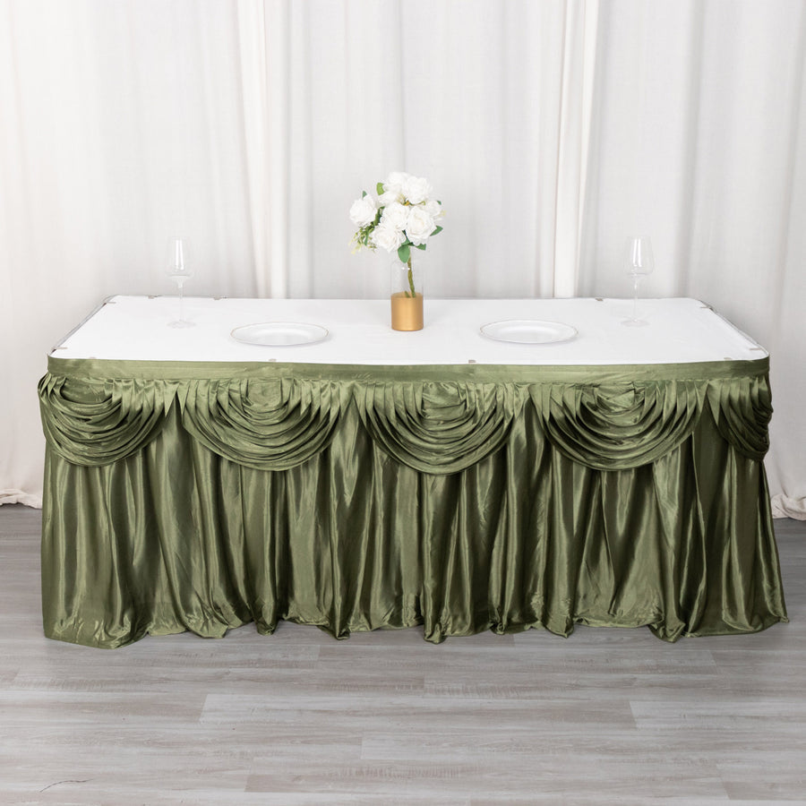 Specialty Table Linen - Satin, Eucalyptus Green