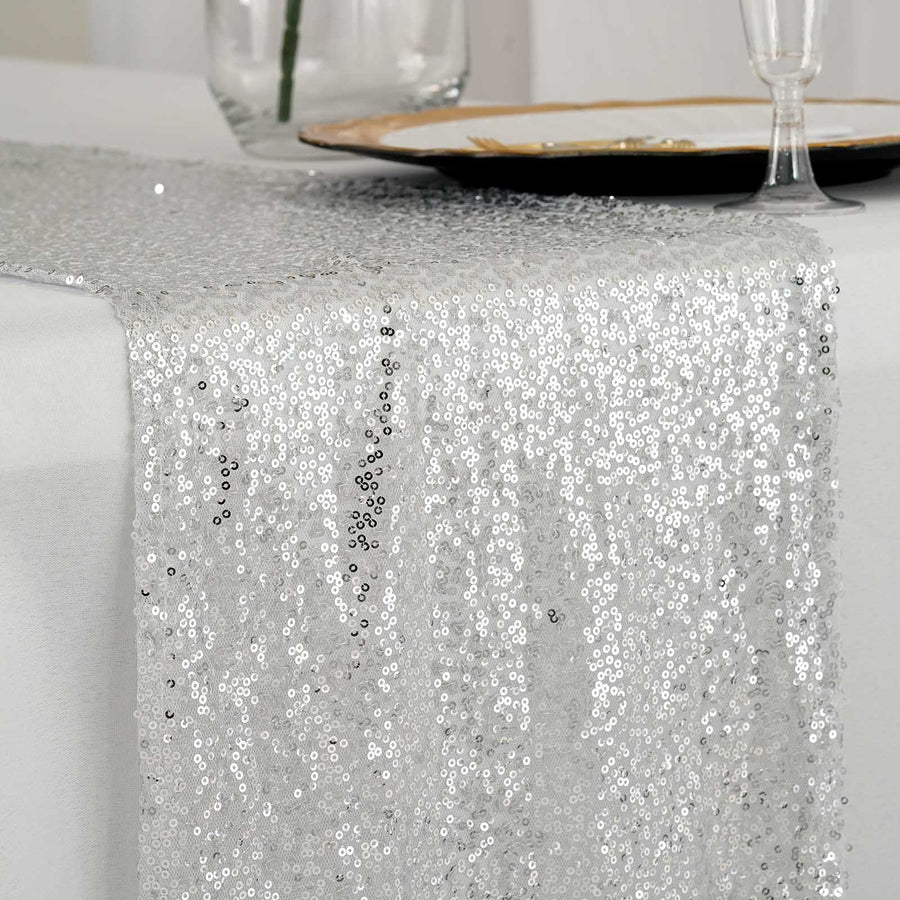 Specialty Table Linen - Premium Sequin, Silver