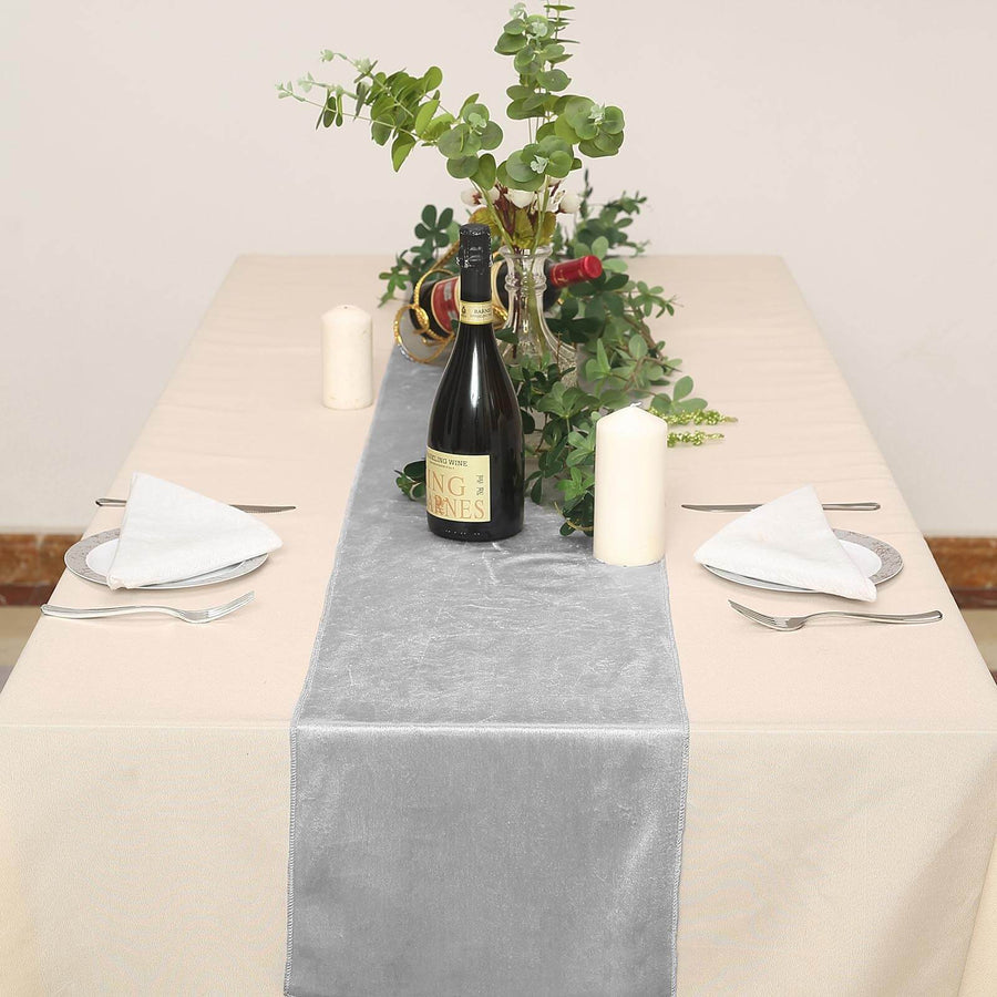 Specialty Table Linen - Velvet, Silver