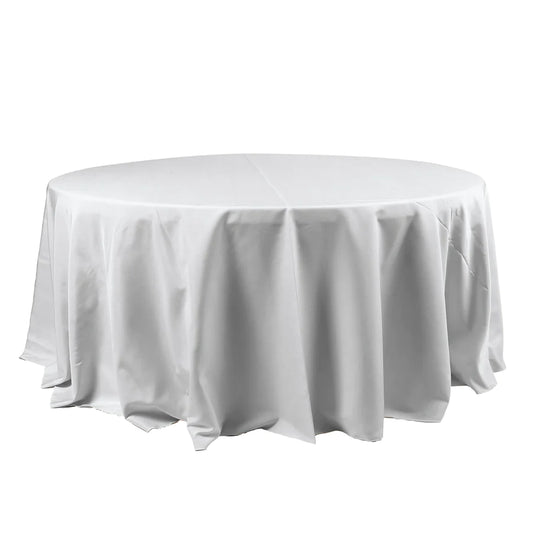 Polyester Table Linen, 120" Round, Silver