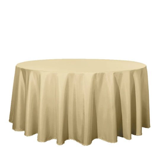 Polyester Table Linen, 120" Round, Champagne