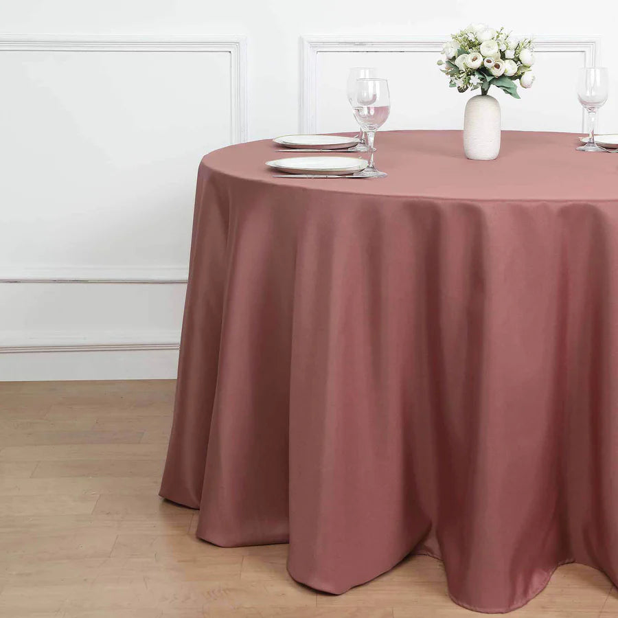 Polyester Table Linen, 120" Round, Cinnamon Rose