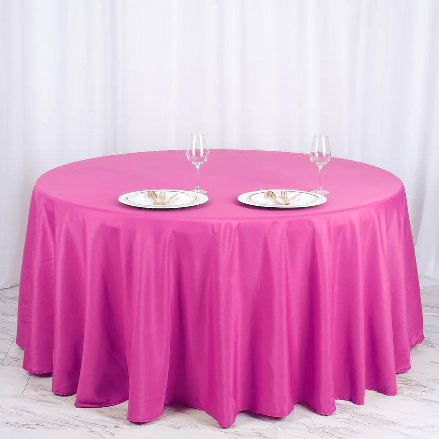 Polyester Table Linen, 120" Round, Fuschia