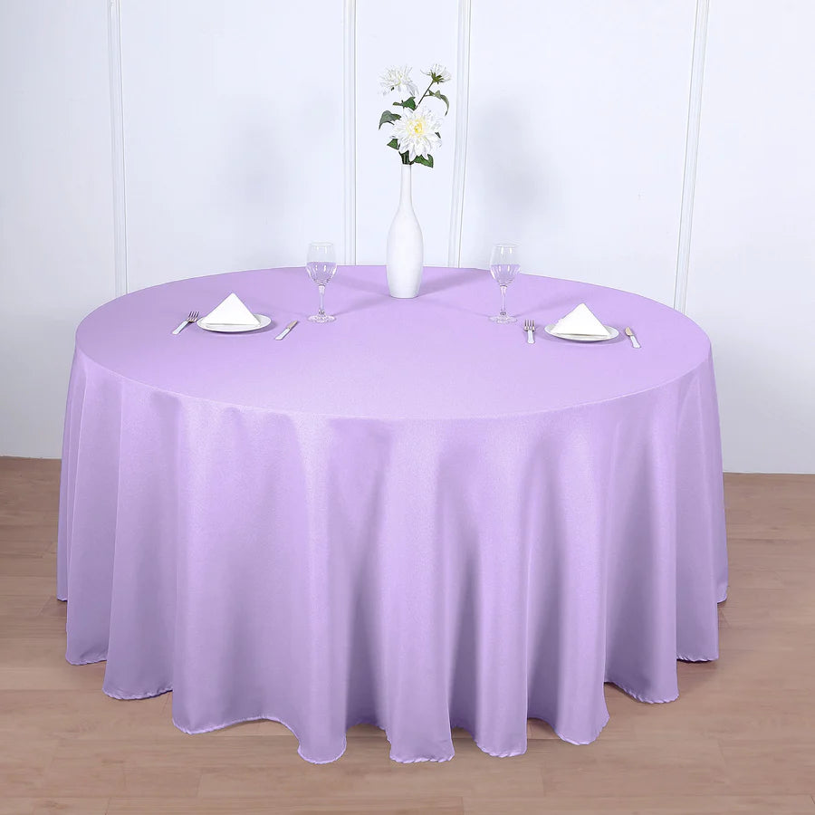 Polyester Table Linen, 120" Round, Lavender Lilac