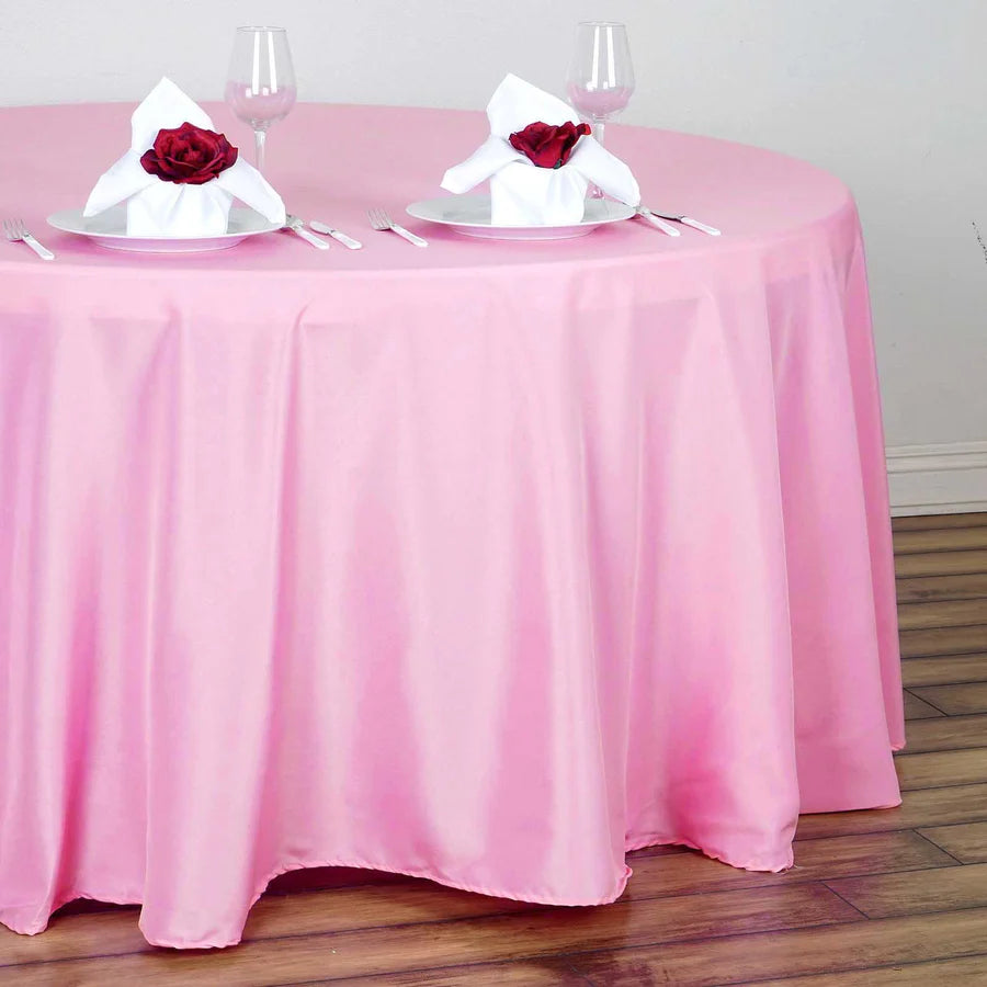 Polyester Table Linen, 120" Round, Pink