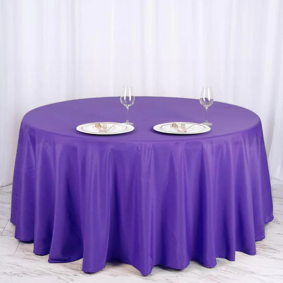 Polyester Table Linen, 120" Round, Purple