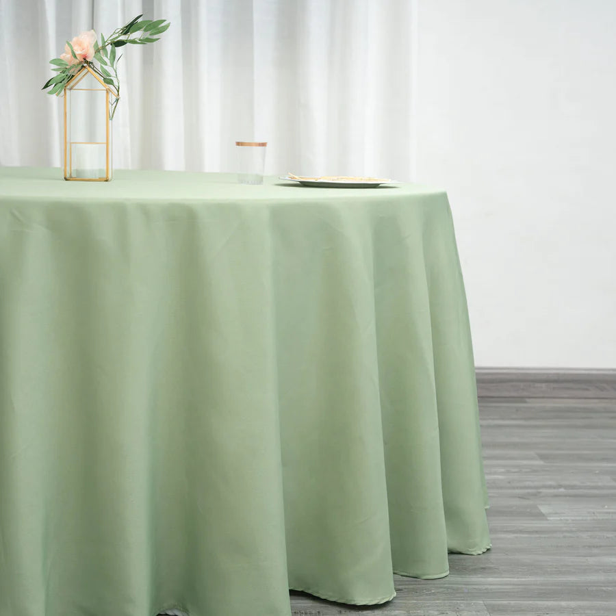 Polyester Table Linen, 120" Round, Sage Green