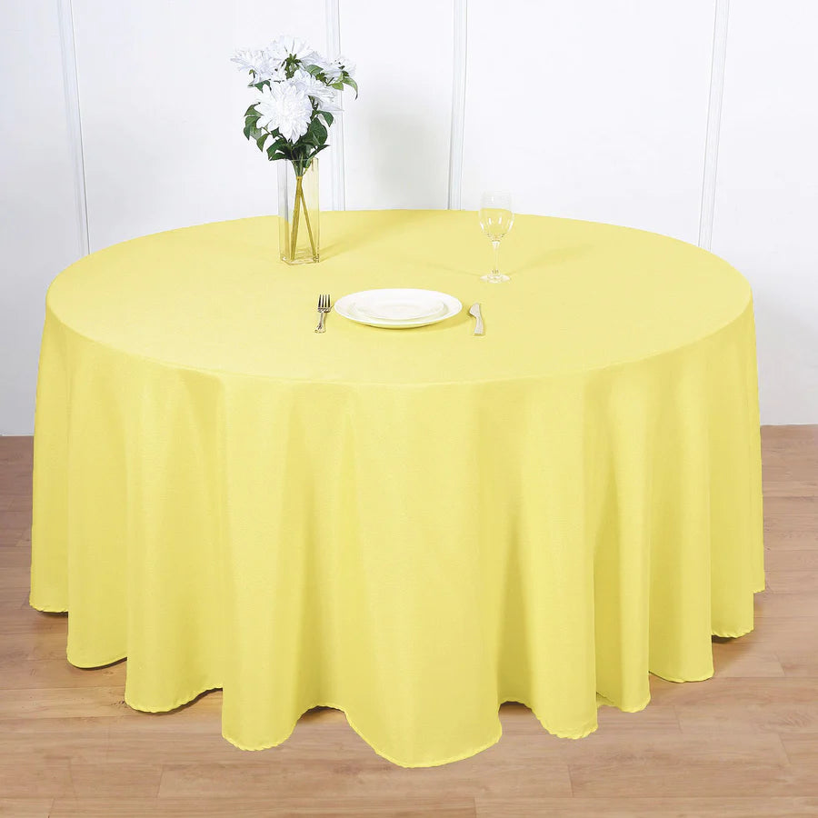 Polyester Table Linen, 120" Round, Yellow