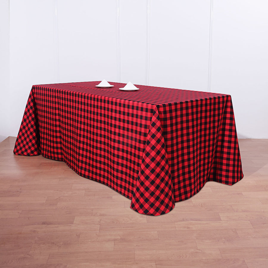 Standard Table Linen - Polyester, Gingham, Red & Black