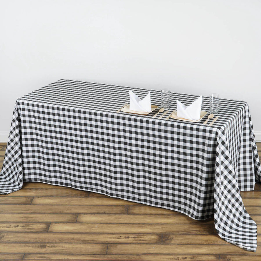 Standard Table Linen - Polyester, Gingham, Black & White