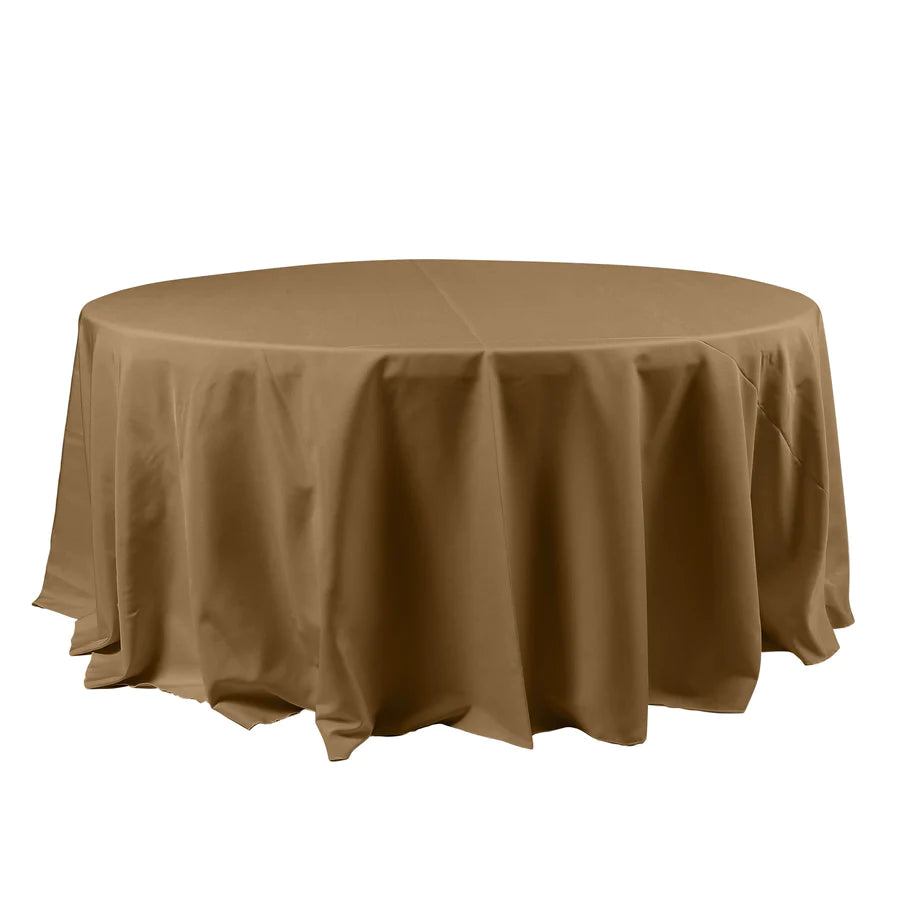 Polyester Table Linen, 120" Round, Taupe