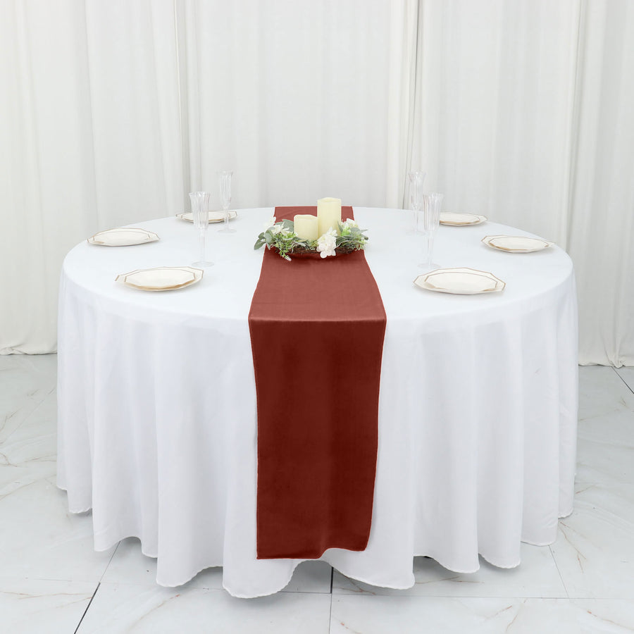 Specialty Table Linen - Velvet, Terracotta