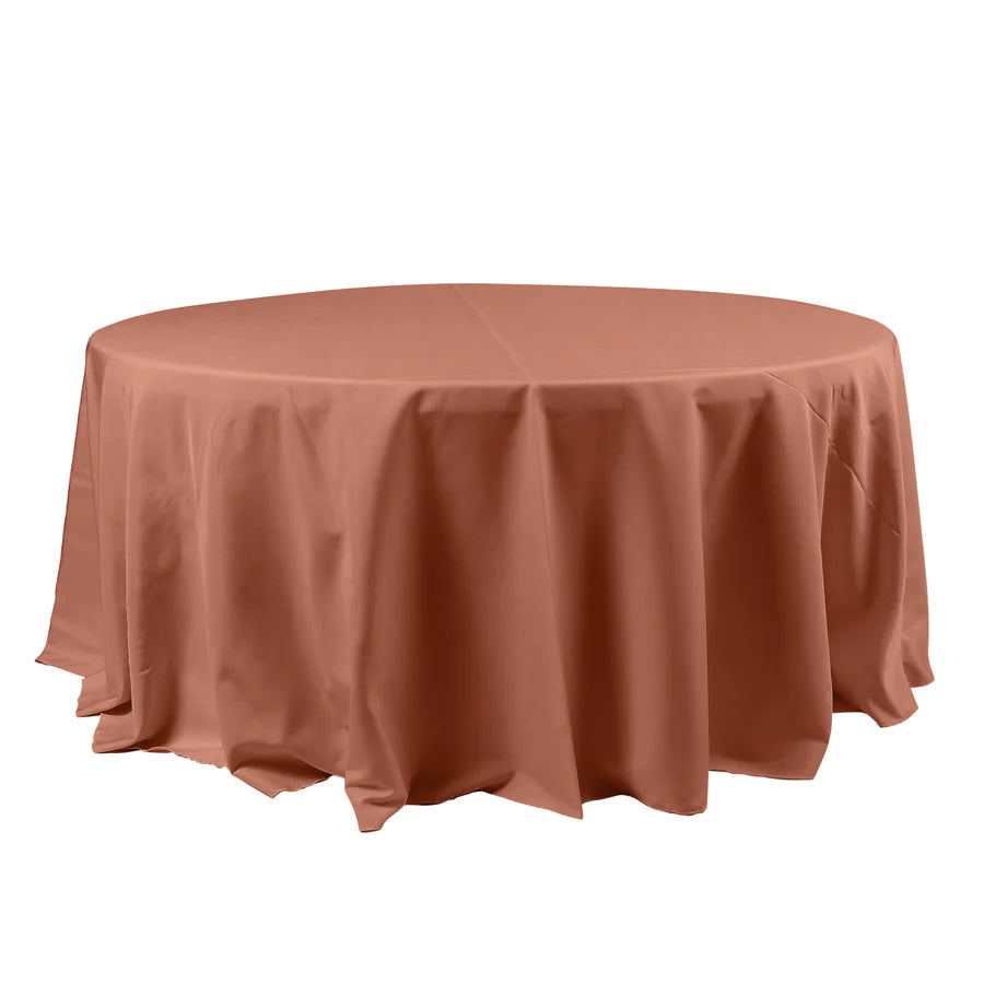 Polyester Table Linen, 120" Round, Terracotta