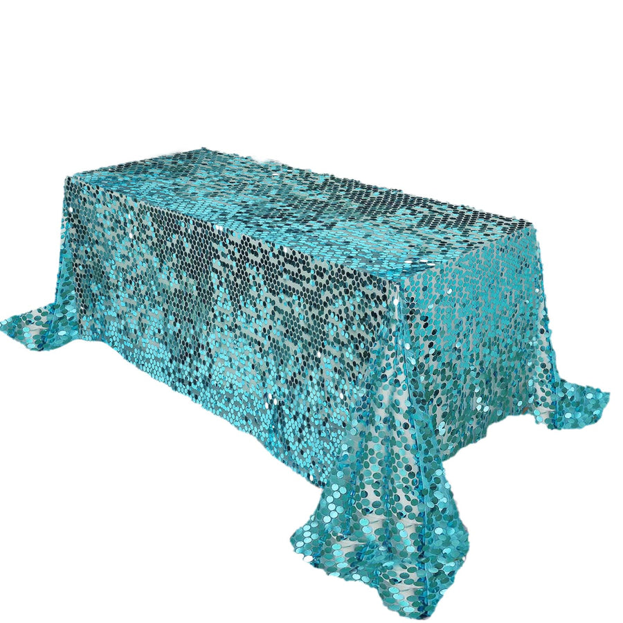 Specialty Table Linen - Payette Sequin, Turquoise Blue