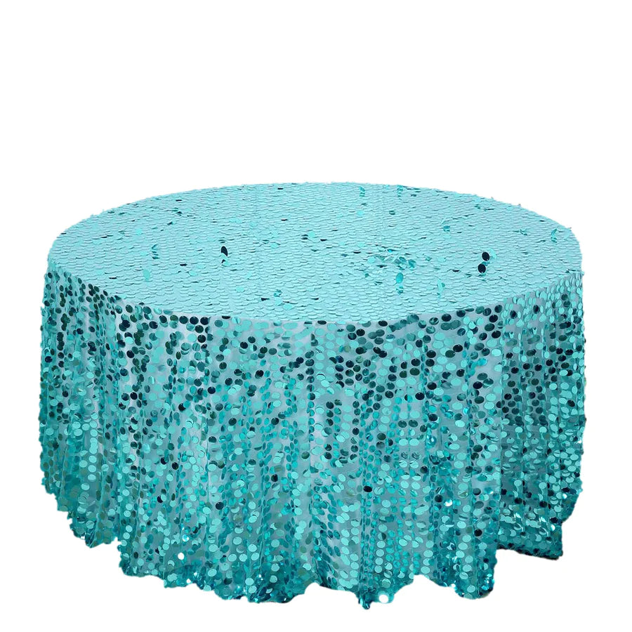 Specialty Table Linen - Payette Sequin, Turquoise Blue