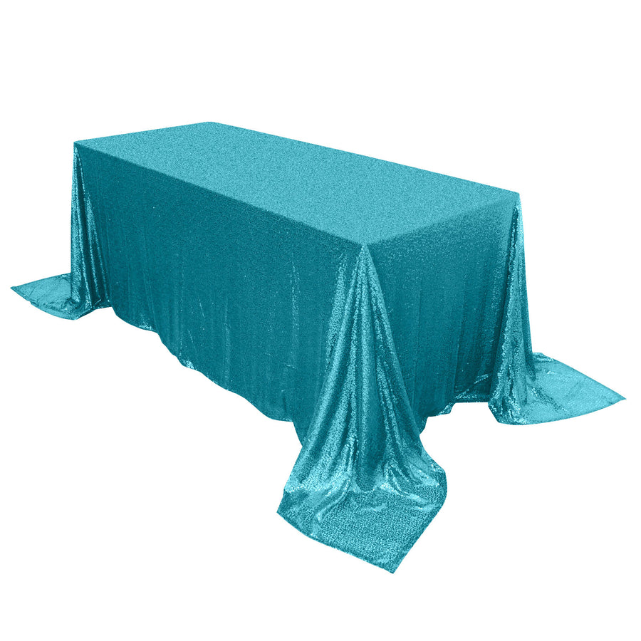 Specialty Table Linen - Premium Sequin, Turquoise Blue