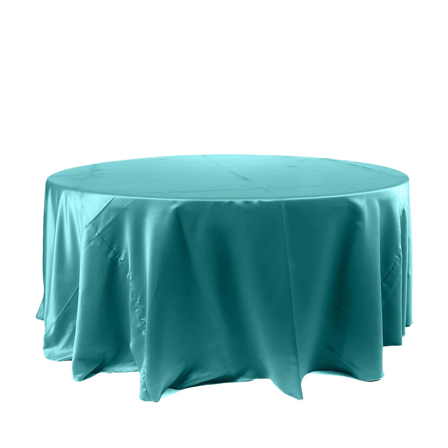 Specialty Table Linen - Satin, Turquoise Blue