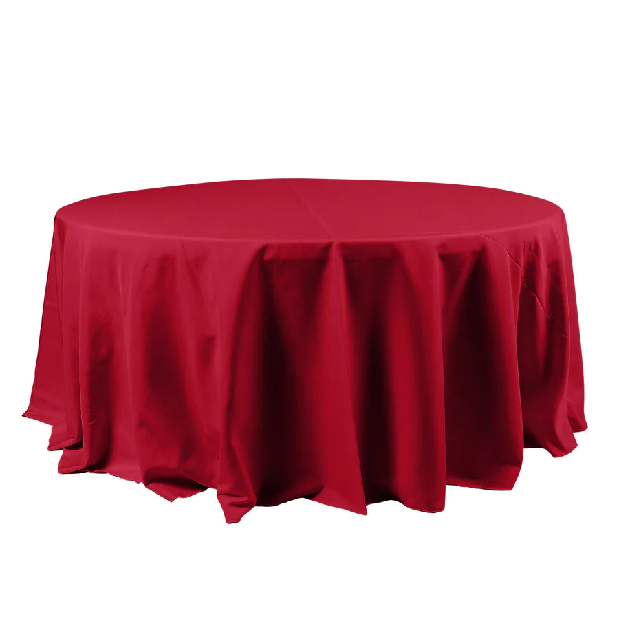 Polyester Table Linen, 120" Round, Wine Red