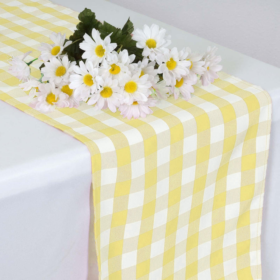 Standard Table Linen - Polyester, Gingham, Yellow & White