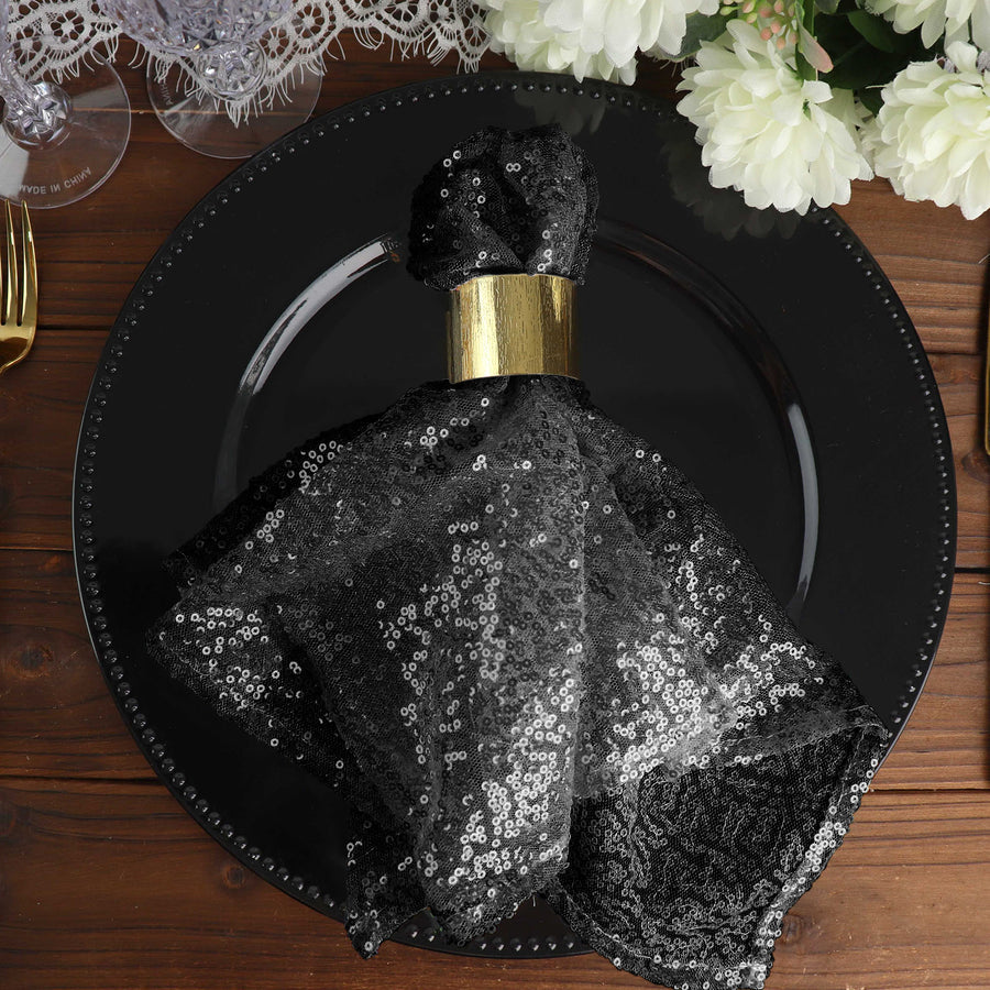 Specialty Table Linen - Premium Sequin, Black