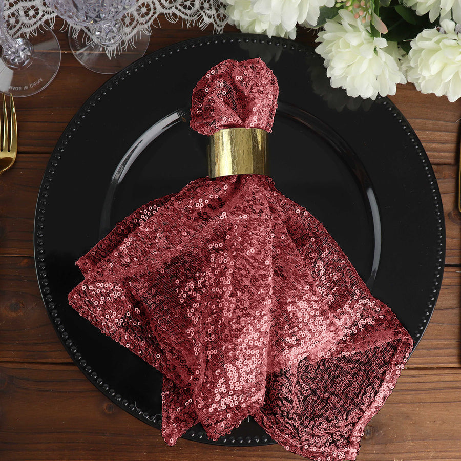 Specialty Table Linen - Premium Sequin, Burgundy