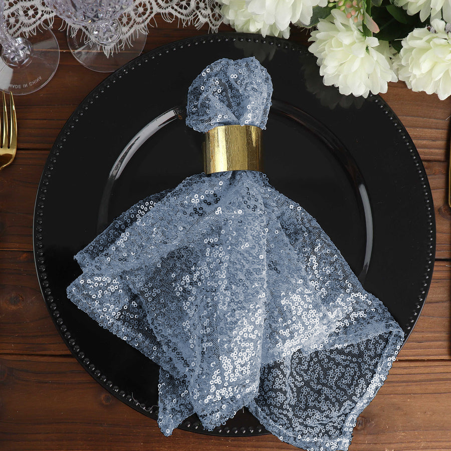 Specialty Table Linen - Premium Sequin, Dusty Blue