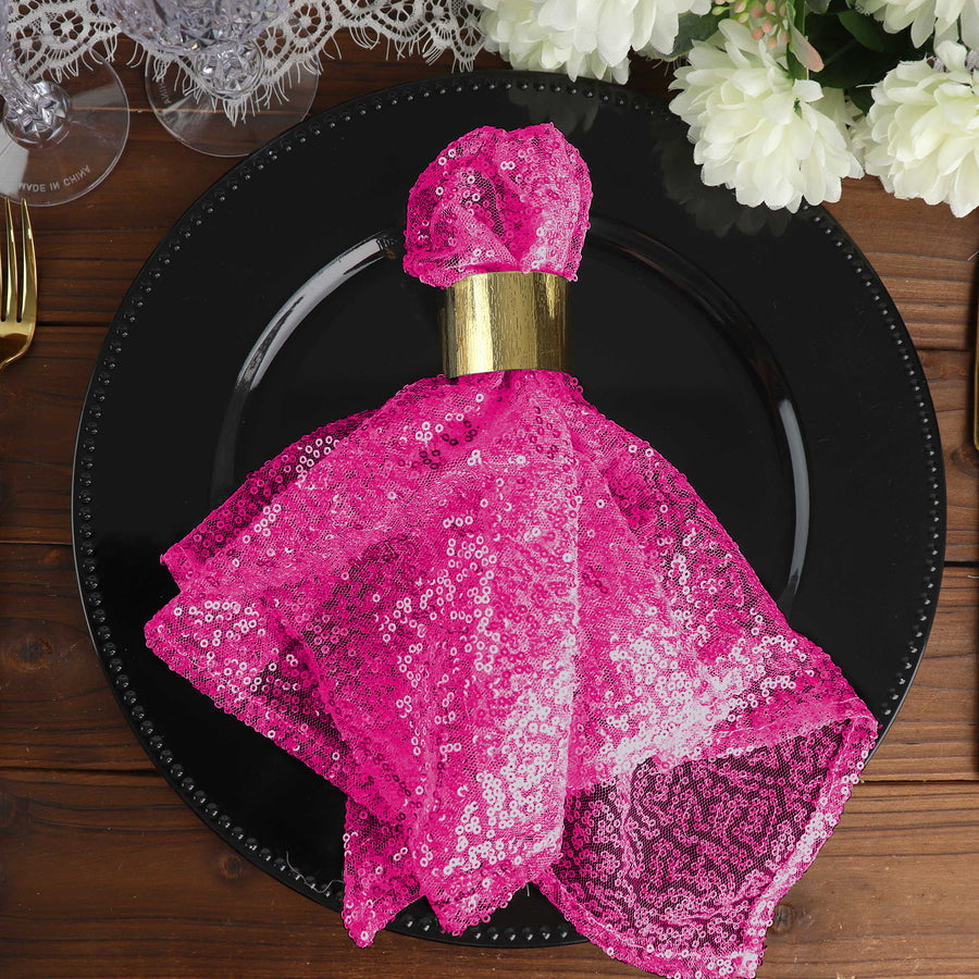 Specialty Table Linen - Premium Sequin, Fuchsia