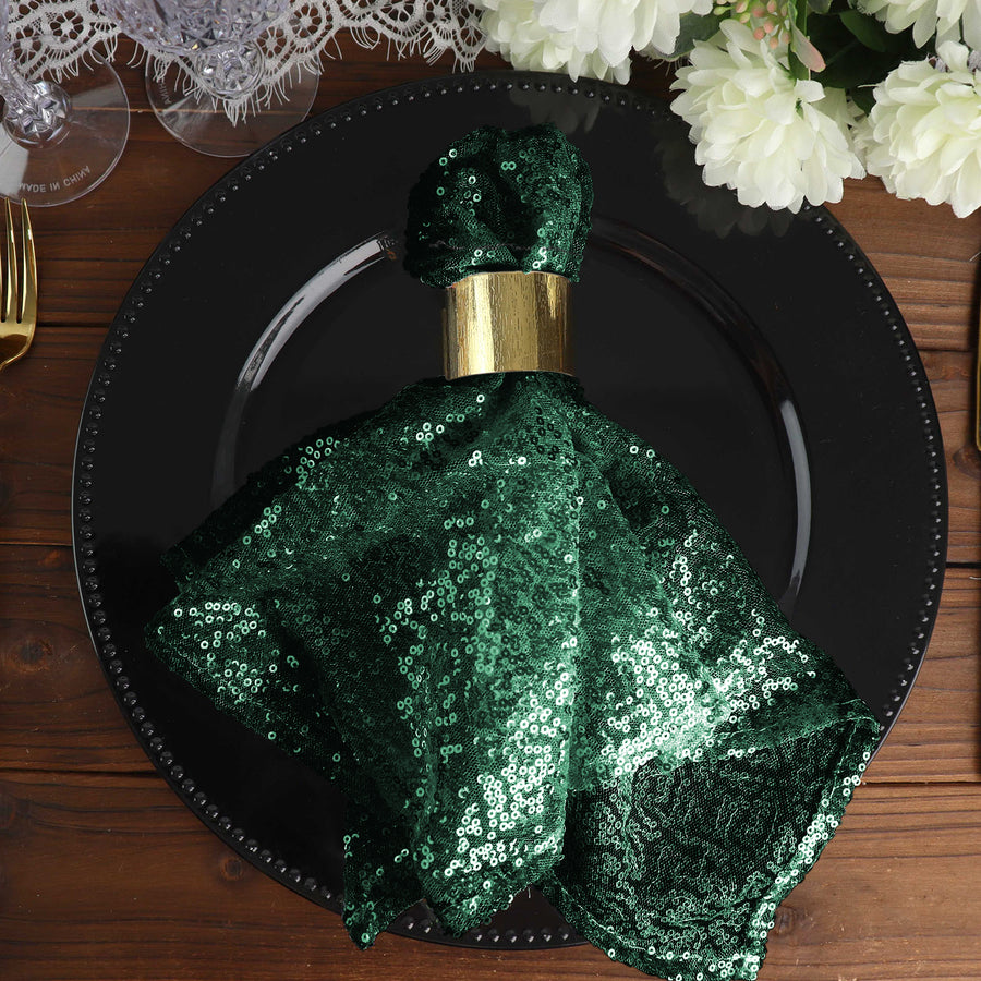 Specialty Table Linen - Premium Sequin, Emerald Green