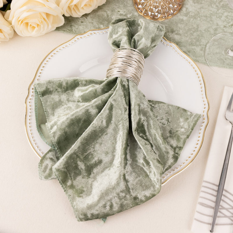 Specialty Table Linen - Velvet, Sage Green