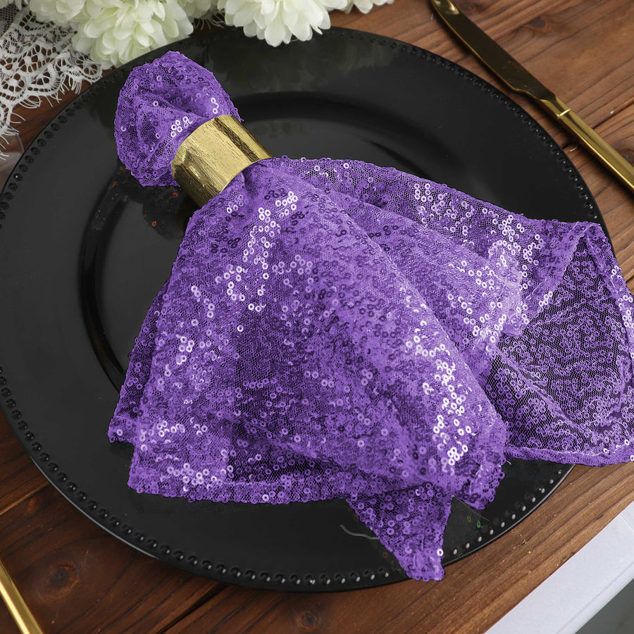 Specialty Table Linen - Premium Sequin, Royal Purple