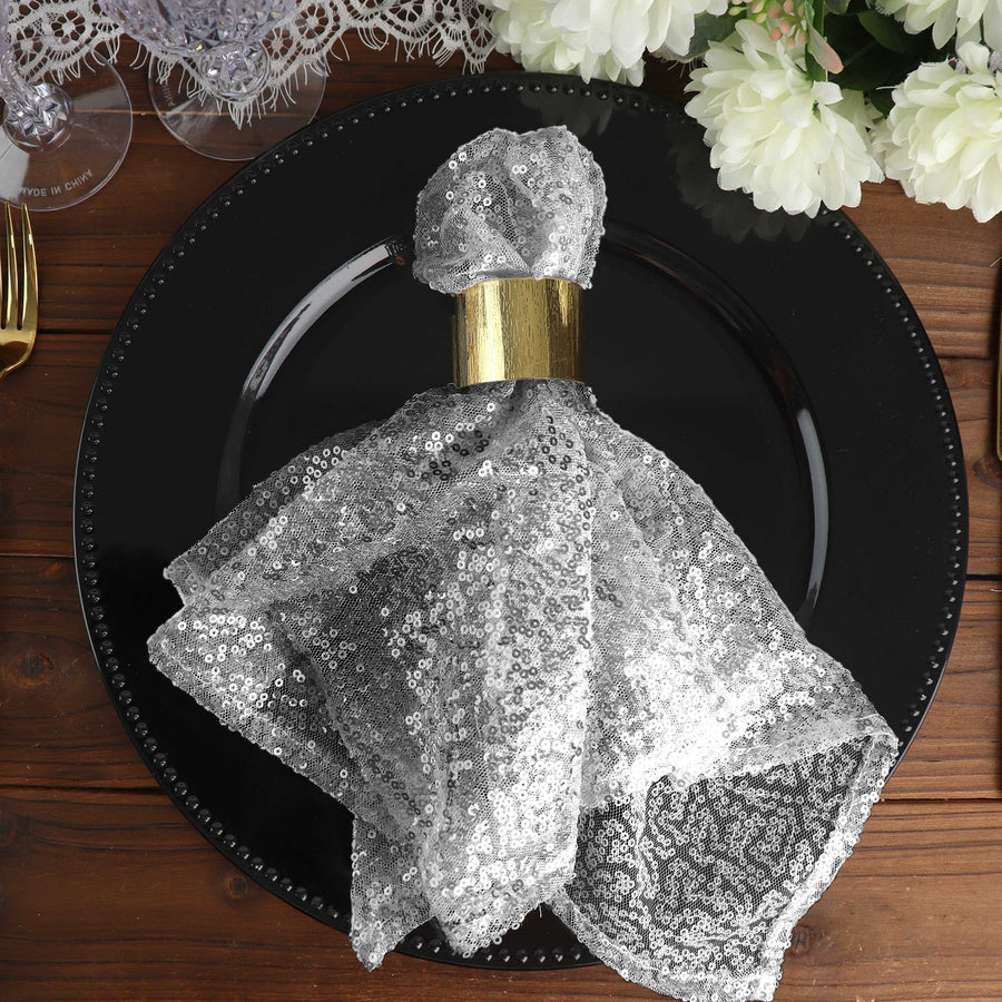 Specialty Table Linen - Premium Sequin, Silver